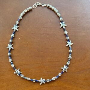 Seashore Necklace with Starfish, Turtles & a Few Fish